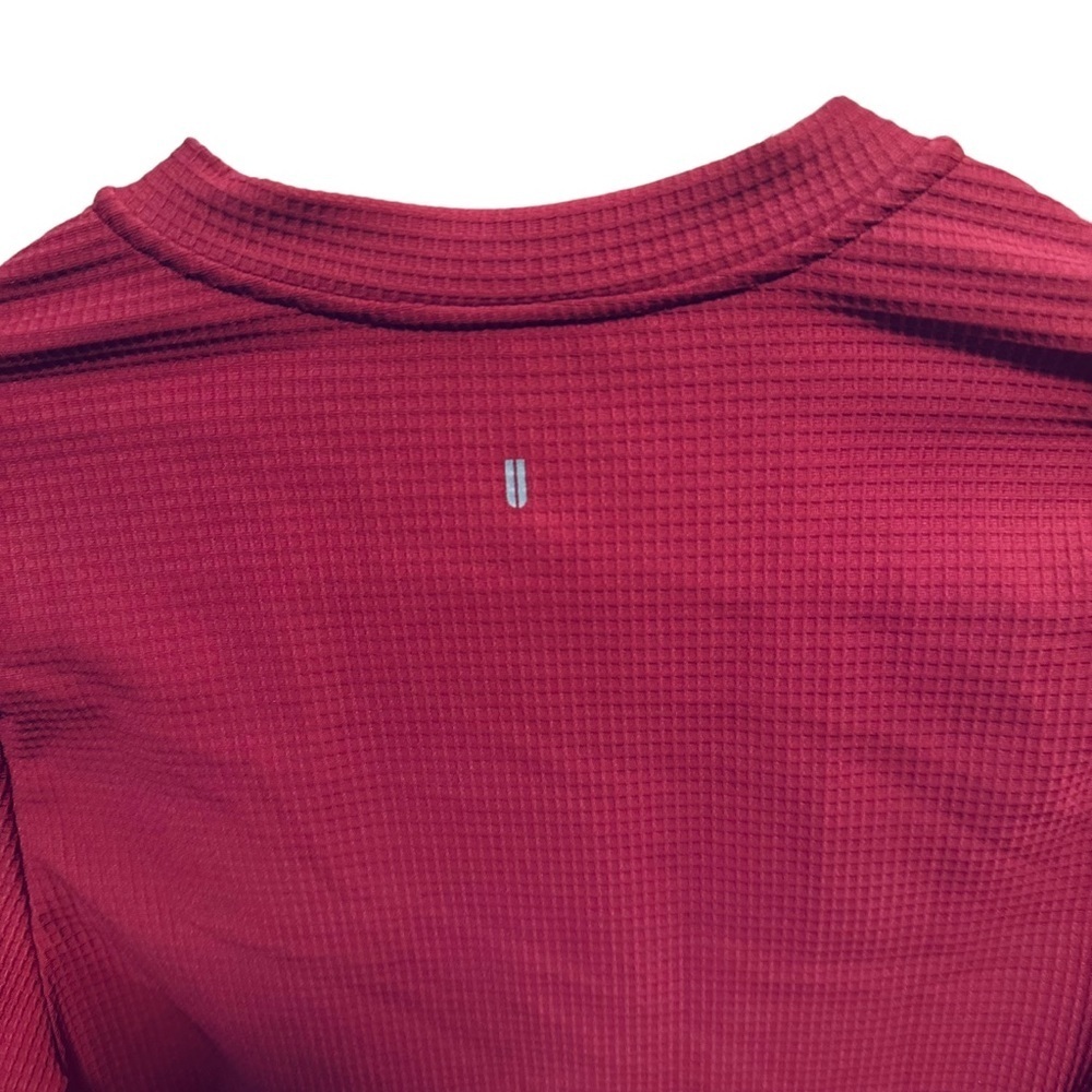 ✌️sold✌️Nobull V-Neck Long Sleeve Waffle Women's Sweatshirt Sz S In Red - Picture 9 of 9